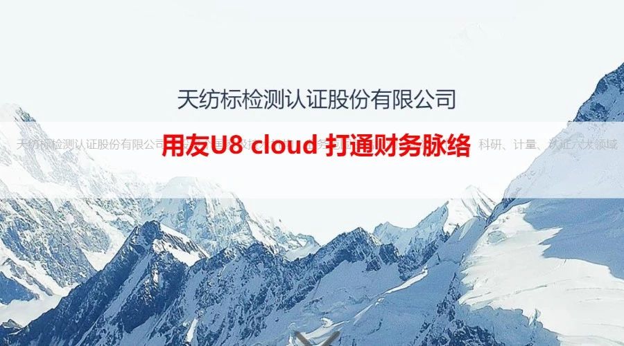 天纺标：用友U8 cloud 打通财务脉络